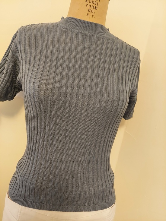Banana Republic Tops - Banana Republic Ribbed Short Sleeve Top in Slate Blue
